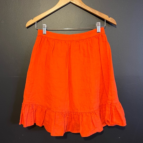 J. Crew Linen Ruffle-Hem Mini Skirt - Picture 4 of 11